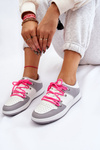 Women's Classic Double Lace Up Trainers White-Grey Jella
