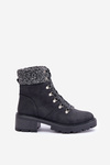 Women's Ankle Boots With Fur On Low Heel Black Brenneth