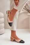 Patent Leather Ballerinas On Low Heel With Open Heel Beige Kairael