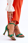 Women's Suede Heel Sandals Green Rousses