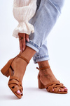 Comfortable Low Heel Sandals Camel Camelia