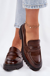 Classic Women's Moccasins Made Of Eco Leather Brown Enticca