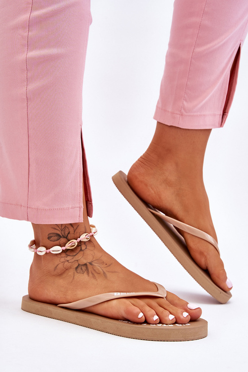 Comfortable Big Star Flip Flops LL274796 Beige