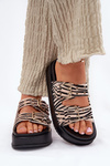 Womens Slippers With Buckles On Platform Zebra Nilatha