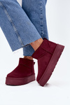 Suede Snow Boots On Platform Bordeaux Corcoran