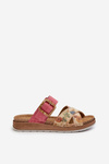 Comfortable Women's Flip Flops with Buckle in Flowers Inblu GS000051 Pink
