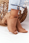 Spring Suede Boots On A Block Heel Vinceza 21-17095 Beige