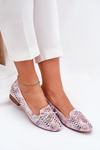 Perforated Ballerinas With Bow In Flowers Eco Suede Multicolor Amepitrea