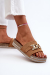 Women's Platform Slides With Decoration Camel Vapireta