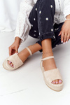 Sandals On A Braided Platform Beige Megara