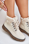 Women's Insulated Ankle Boots Lace-up Beige Mevanisa