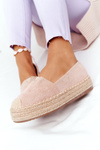 Espadrilles On A Straw Platform Beige Highway