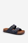 Men's Cork Sole Flip Flops Navy Rosawia