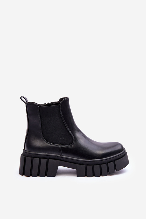 Leather Massive Boots Ankle Boots Black Orryss