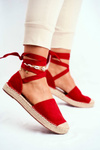 Women’s Espadrilles Laced Red Bonjour