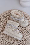 Children's Snow Boots Insulated With Thick Fur Light Beige Nastira