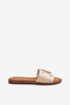Women's Slippers with Beige Ornament Ollavia