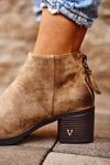 Women’s Boot On High Heel Suede Beige Volares