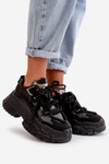 Women's sneakers with chunky sole black Nevela