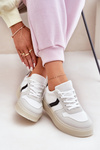 Sneakersy Damskie Niskie Na Platformie Białe Telmira