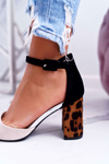 Women's Leopard Stiletto pumps Beige Ferri
