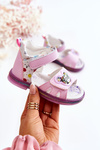 Leather Children's Sandals Purple Dotty