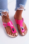 Women's Cork Flip Flops Lacquered Fuchsia Palette