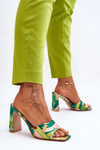 Women's Patterned Heel Slippers Green Adelise