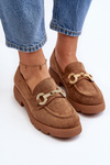 Women's Loafers with Decoration Camel Railenes