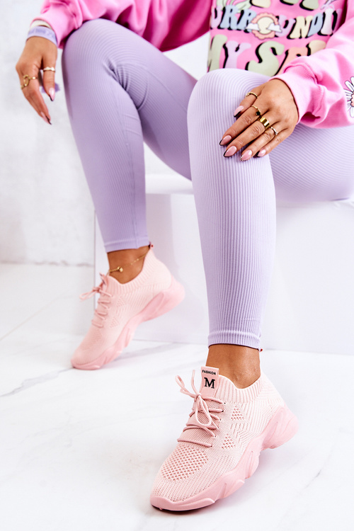 Sneakersy Buty Sportowe Skarpetkowe Różowe Nolene
