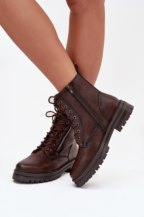 Women's Work Boots Lined Chocolate Ivonelle