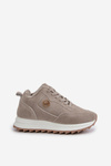 Insulated Leather Sports Shoes on Platform Grey Adite