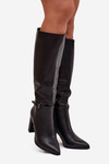 Women's Insulated Heeled Boots with Buckle Black Fionelle