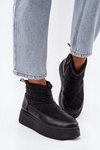 Women's Snow Boots on Platform Lined with Fur Black Tahlira
