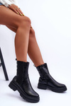Slip-On High Padded Boots Ankle Boots Black Milca