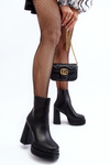 Women's High Heeled and Platformed Boots Black Sandstra