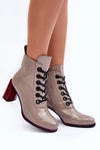 Lace-up Heeled Boots SBarski MR870-15 Dark Beige