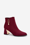Women's heeled ankle boots with gold details Bordeaux Kalivra