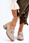 Comfortable Leather Pumps Beige Damira 