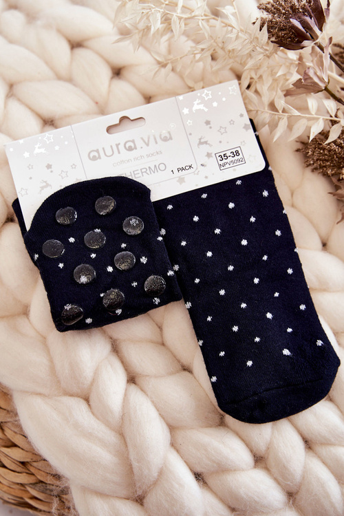 Women's Non-slip Socks In Dots Black