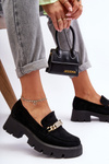 Classic Suede Loafers On A Chunky Platform Black Catch Me!