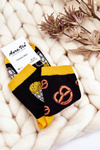 Men's Funny Socks Unmatched Beer And Pretzels Black