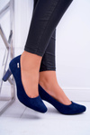 Women's Sergio Leone Navy Blue Suede pumps Orsola