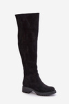 Knee High Boots With Flat Heel Black Filora