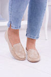 Sergio Leone Women's Beige Winted Moccasins