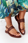 Leather Sandals Flip-flops Big Star HH274706 Brown