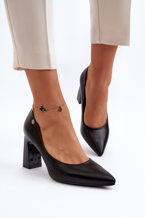 Black Eco Leather Pumps Giseleni
