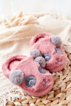 Children's Slippers With Animal Dark Pink Pandi