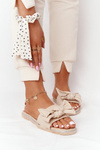 Rubber Slippers With A Bow Beige Andrea
