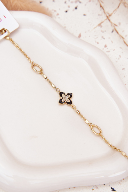 Bracelet with Clover Surgical Steel Gold